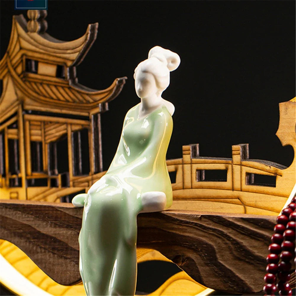 Wooden Backflow Incense Burner with Led Light