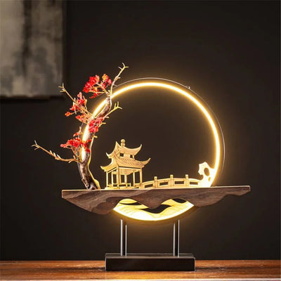 Wooden Backflow Incense Burner with Led Light