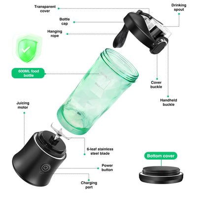 Portable USB Rechargeable Mini Smoothie Blender