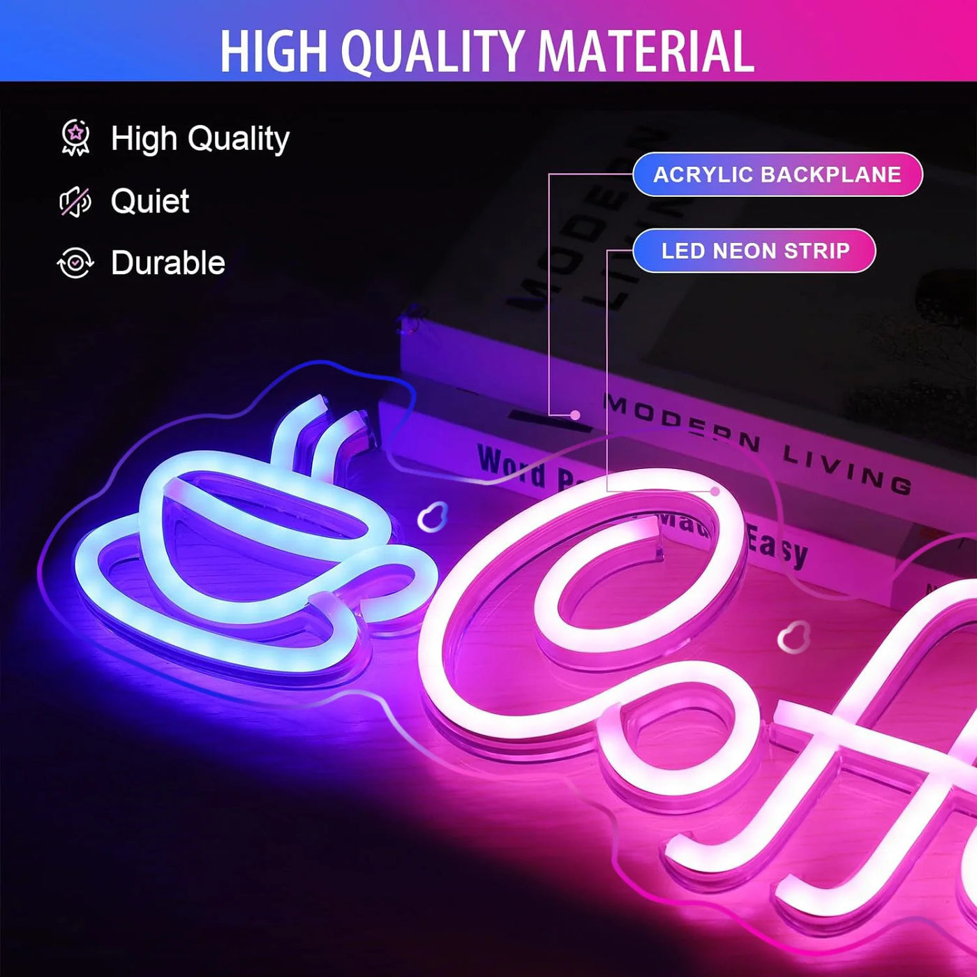 Coffee Neon Sign Light USB/Battery Led Neon