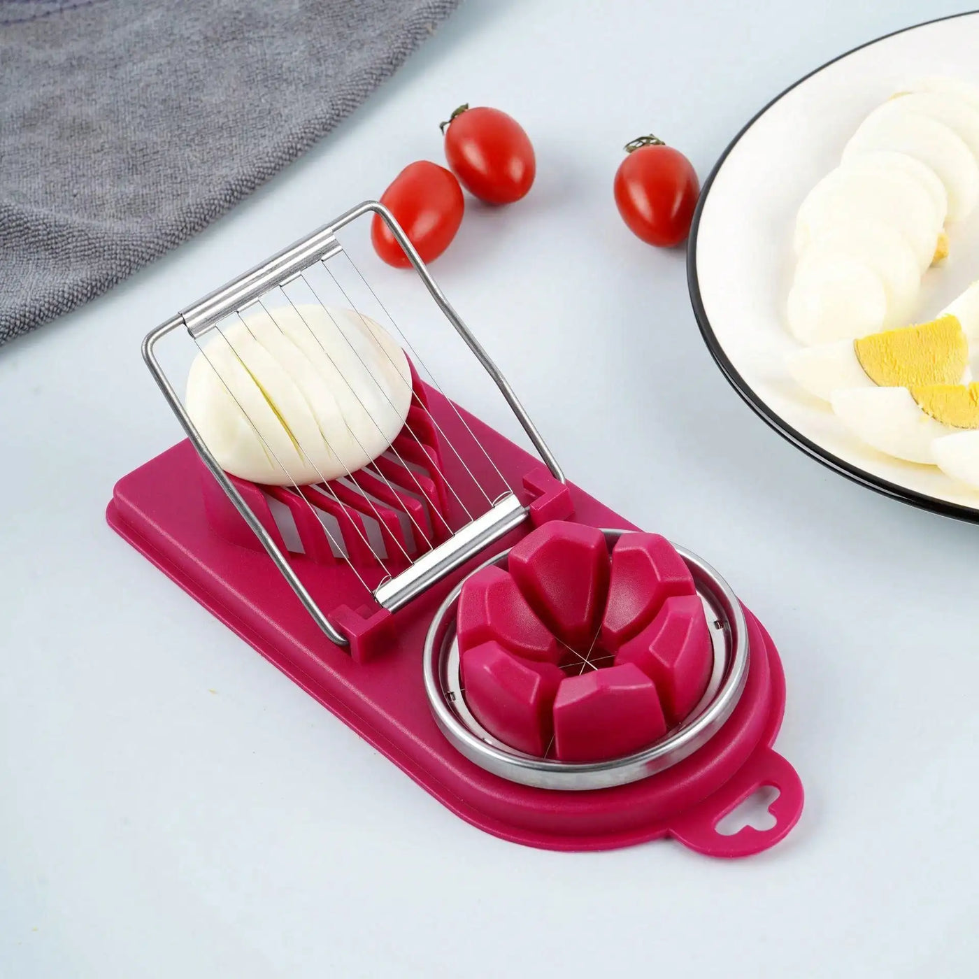 Multifunctional PP Base egg cutter stainless