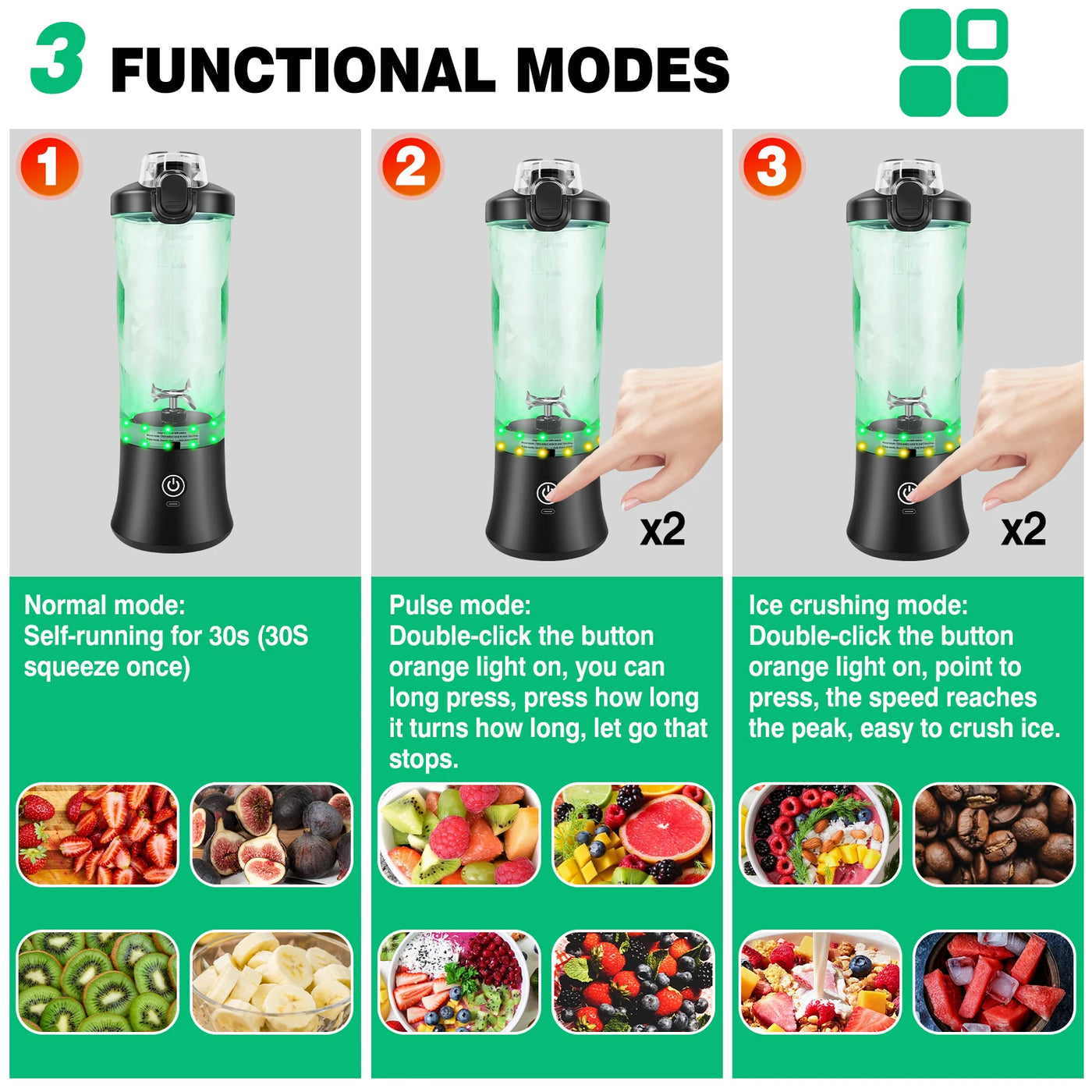 Portable USB Rechargeable Mini Smoothie Blender