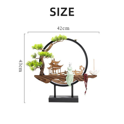 Wooden Backflow Incense Burner with Led Light