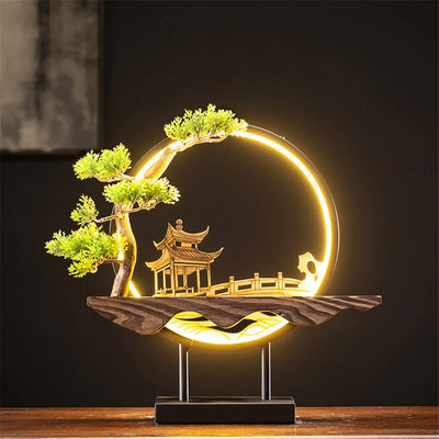 Wooden Backflow Incense Burner with Led Light