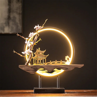 Wooden Backflow Incense Burner with Led Light