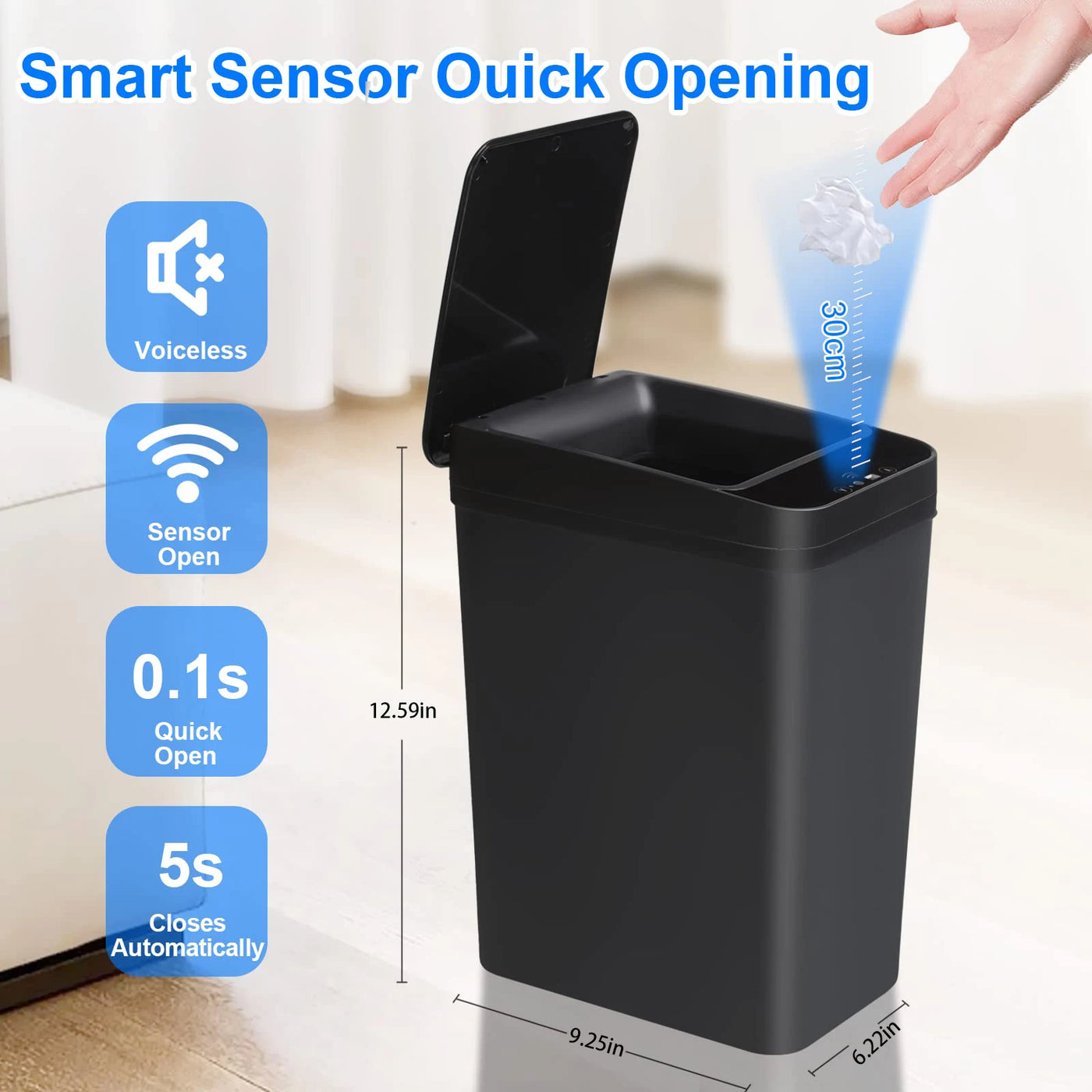 Bathroom Touchless Trash Motion Sensor