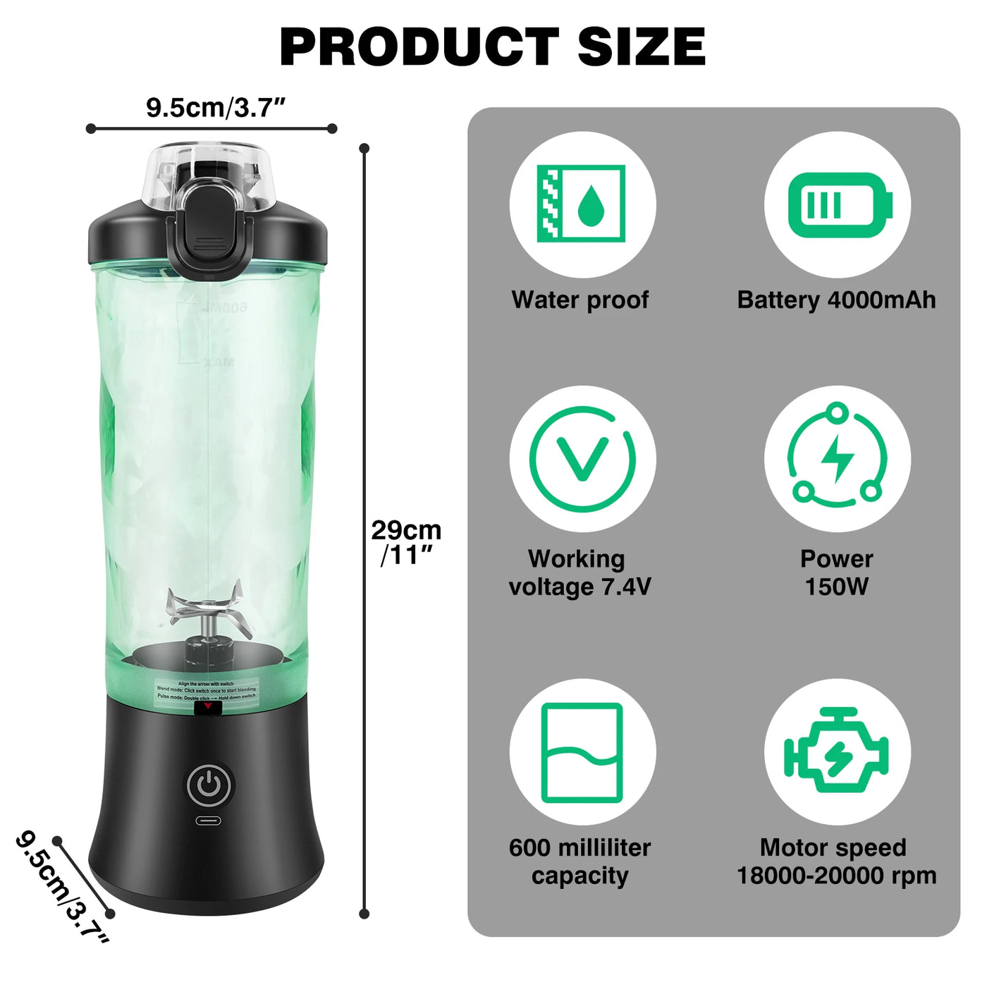 Portable USB Rechargeable Mini Smoothie Blender
